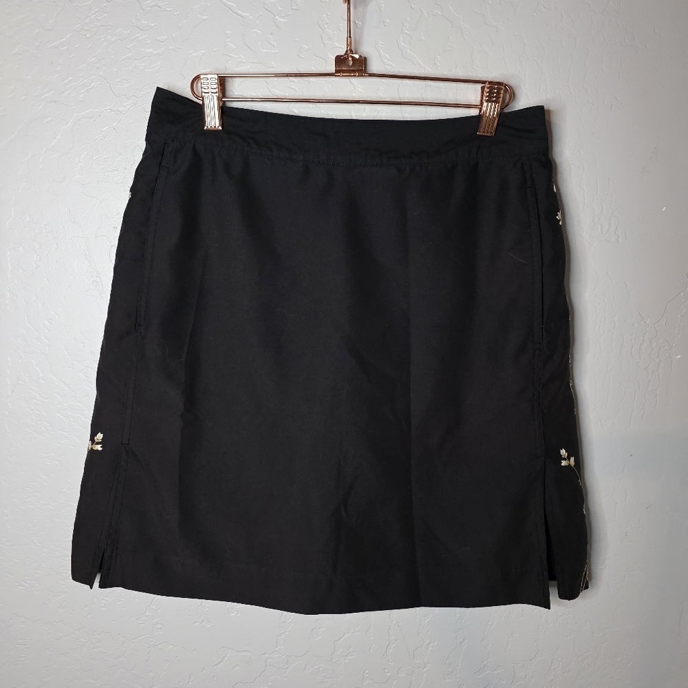 IZOD Floral Black Golf Skort with Floral Side Details Size 10 - Picture 1 of 10